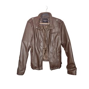 Brown Moto Jacket (faux leather)